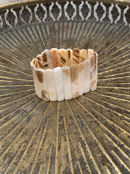 Vintage Shell Stretch Cuff Bracelet