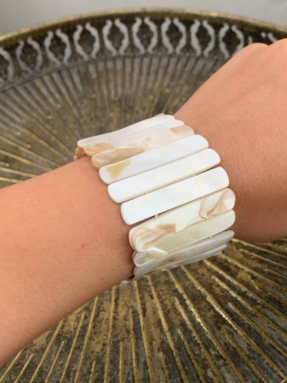 Vintage Shell Stretch Cuff Bracelet